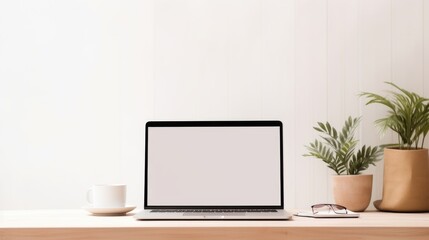 Fototapeta premium laptop and coffee