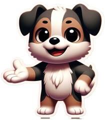 Naklejka premium A dog happy to intro something to you