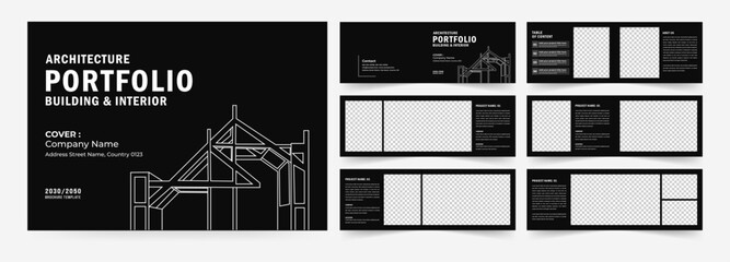 Landscape architecture portfolio or interior portfolio template layout design