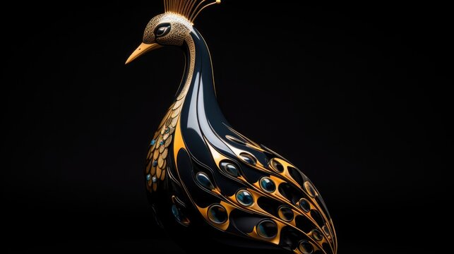 recommend clip art: golden pheasant isolated on black