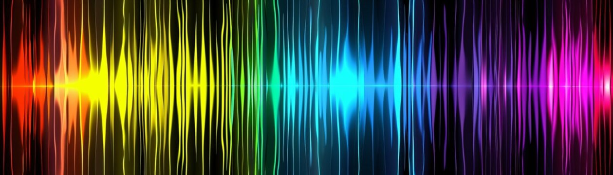 A detailed visualization of emission spectra with bright, distinct lines, top view, illustrating spectroscopy results, advanced tone, Monochromatic Color Scheme