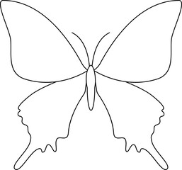 Butterfly stencil Black line illustration Coloring page