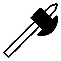 Hatchet icon or logo illustration outline black style