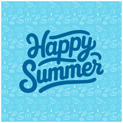 Happy Summer Typography Vector design 