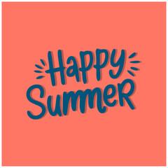 Happy Summer Typography Vector design 