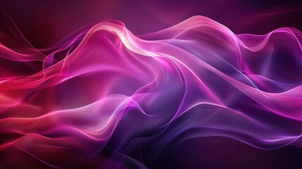 Obraz premium Fluid Abstraction, A Minimalist Interpretation of Vibrant Wave Motion in Pink and Purple Tones