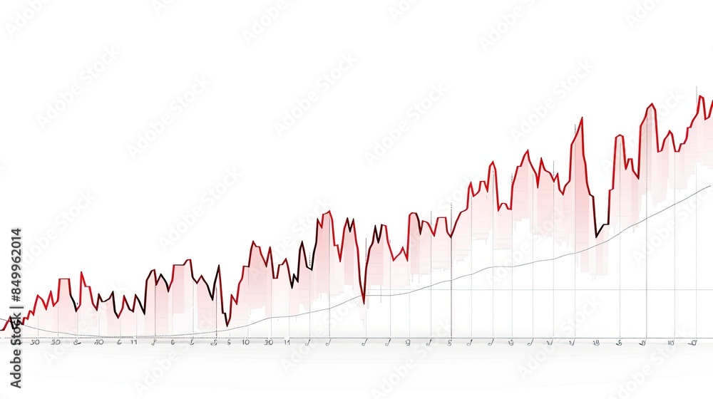 Aufkleber line chart showing decline in market value over time with negative slope