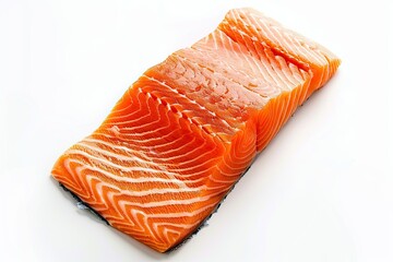  Fresh raw salmon fillet isolated on white background 