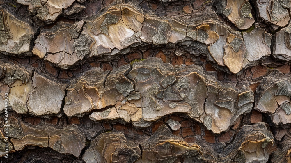 Poster close up view of willow bark pattern and structure