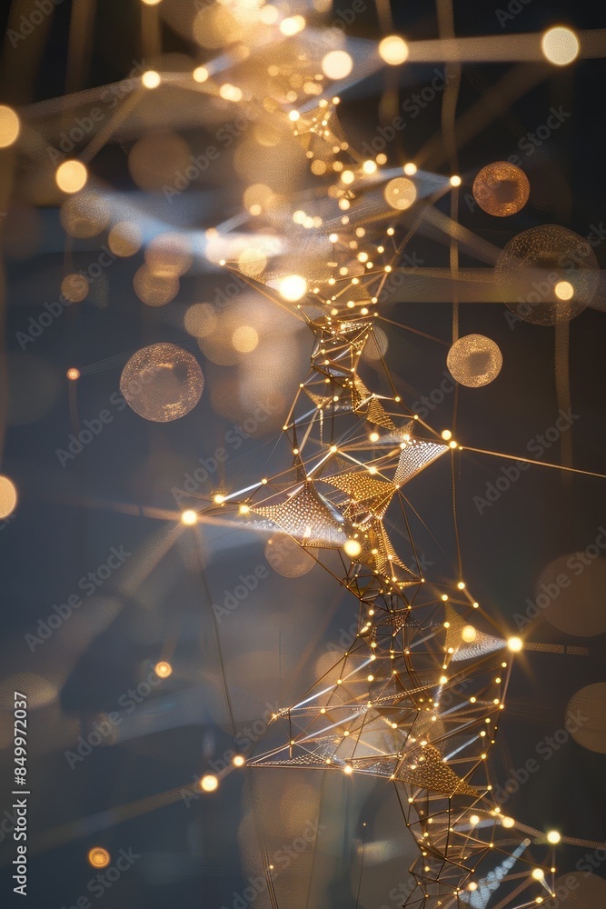 Poster a blurry image of a wave with many small dots of light. the image has a dreamy, ethereal quality to 