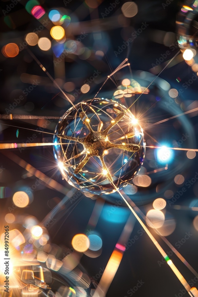 Poster a blurry image of a wave with many small dots of light. the image has a dreamy, ethereal quality to 