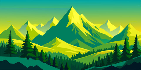 Fototapeta premium The colorful peaks of the stunning mountain range stand out against the backdrop of the sky.