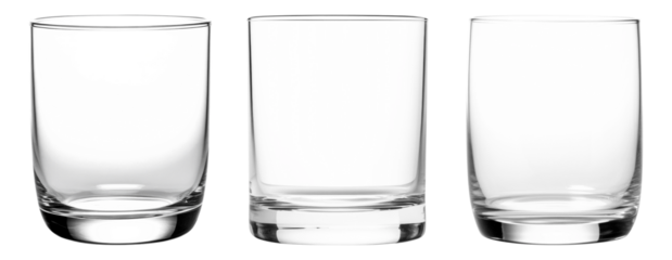 empty drinking glass container set