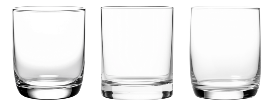 empty drinking glass container set