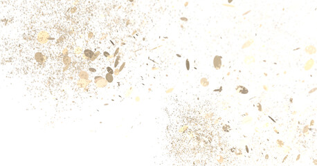 (Mehrere Werte)Radiant Revelry: Enthralling 3D Illustration of Shining gold Confetti