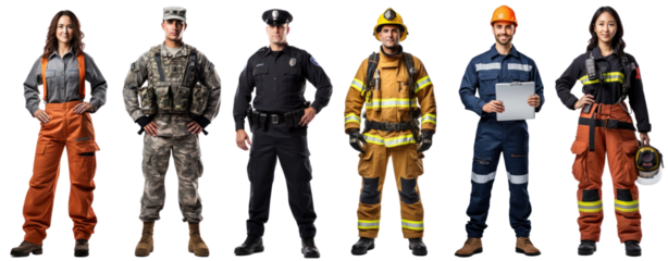 diverse people career full body set