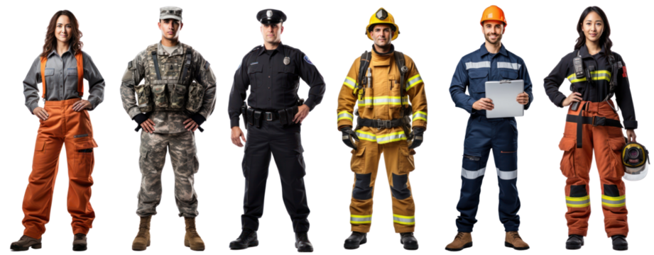 diverse people career full body set