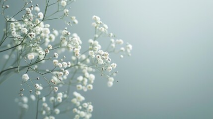 1. Gypsophila (Baby's Breath). with copy space 