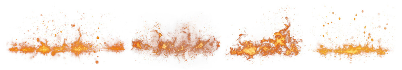 Blowing fire flame effects set