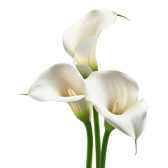 Callas flower isolated on transparent background.
