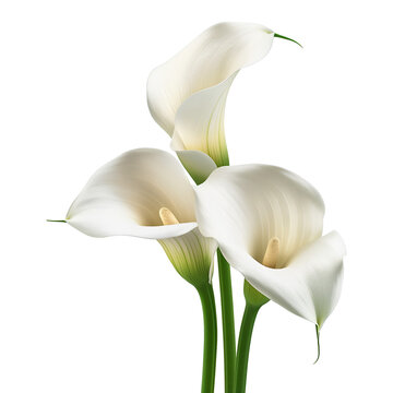 Callas flower isolated on transparent background.
