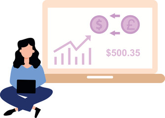 The girl is changing dollars into pounds.