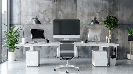 Modern office workspace with sleek design