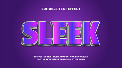 Editable Text Effect Sleek 3D Vector Template