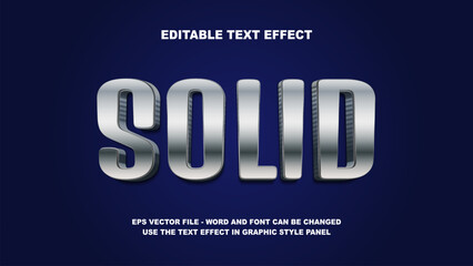 Editable Text Effect Solid 3D Vector Template