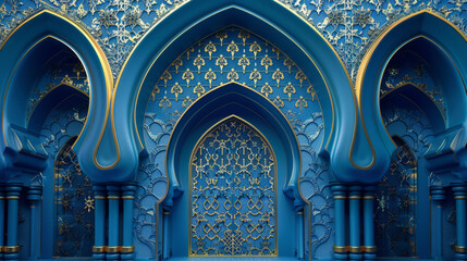 Obraz premium An islamic style ornate decorative archway door background