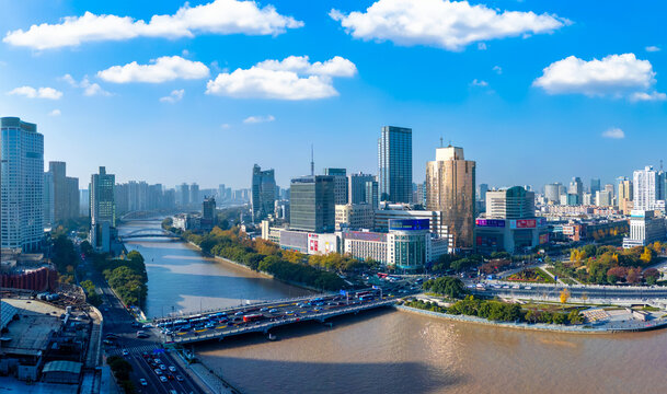Urban Environment of Sanjiangkou, Ningbo, Zhejiang Province, China
