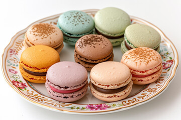 Fototapeta premium Colorful Macarons on a decorative plate