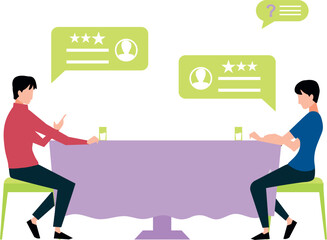 The boys are giving star rating reviews.