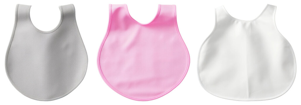 PNG cute three baby bib  cut out element set