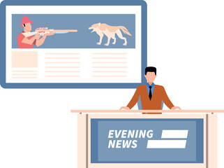 The anchor is telling about the wild news.