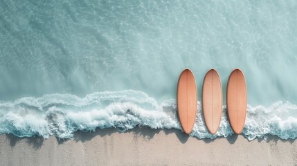 Obraz premium Abstract beach waves and surfboards