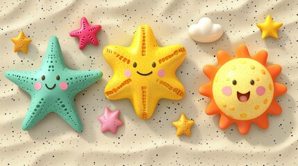  Colorful summer icons and symbols