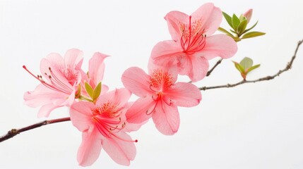 Naklejka premium Azalea on white background