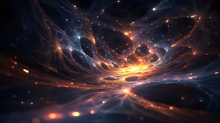 Obraz premium cosmic wave of light particles