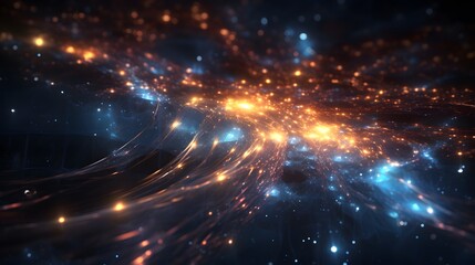 Obraz premium cosmic wave of light particles