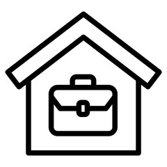 house with briefcase icon