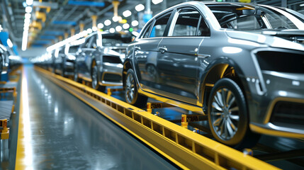 Fototapeta premium cars on a production line 