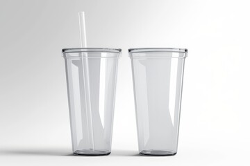 blank white transparent acrylic tumbler