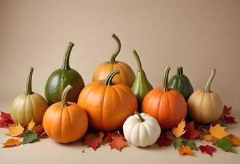 The Autumn Pumpkin Harvest season, A collection of robust pumpkins