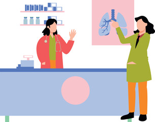 The girls are talking about the lung report.