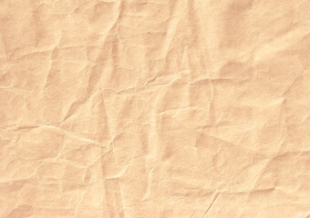 Wrinkled Light Beige Kraft Paper Texture Background　（シワのある明るいベージュのクラフト紙のテクスチャ背景）
