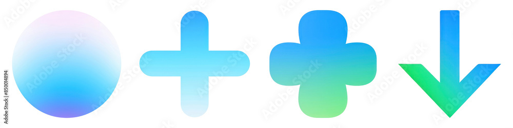 Poster gradient shape png cut out element set