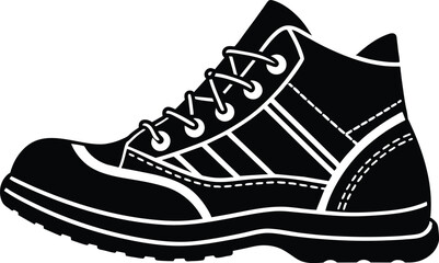 Hiking boot silhouette vector illustration