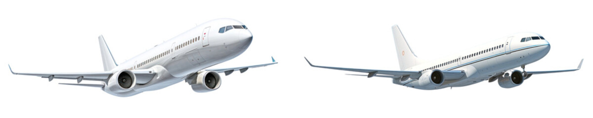 Airplane airliner aircraft vehicle png cut out element set