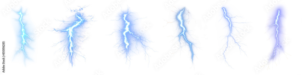 Poster lightning effect png cut out element set
